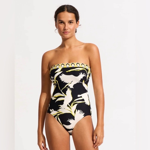 Seafolly Other - NWT Seafolly Birds of Paradise DD Bandeau One Piece US SIZE 6
